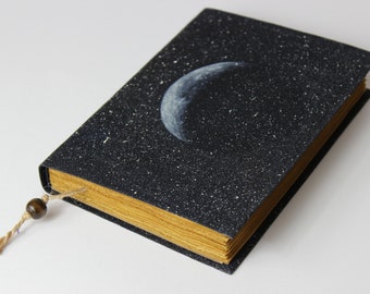 MOON - journal, travel journal, book journal, antique diary, notebook, old paper