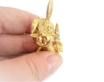 Vintage Bunny Brooch / Pin / Easter Brooch / Pin / Rabbit Brooch / Pin / Easter Jewelry / Gold Bunny Brooch / Pin / Rabbit Brooch / Pin