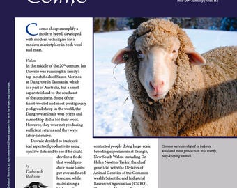 Deborah Robson's Guide to Fiber: Cormo (PDF download)
