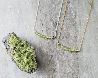 Peridot Necklace // August Birthstone Necklace // Peridot Jewelry // Peridot Crystal // Gemstone Necklace // Crystal Necklace