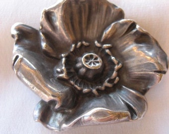 Circa 1900 Silver Flower Brooch