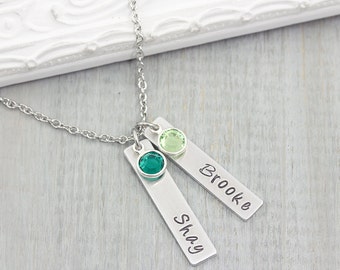 Personalized Name Necklace - Hand Stamped Jewelry - Mom Necklace with Kids Names - Personalized Mom Necklace - Gift for Mom - Mothers Gift