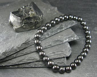 Shungite Genuine Bracelet ~ 7 Inches ~ 6mm Round Beads