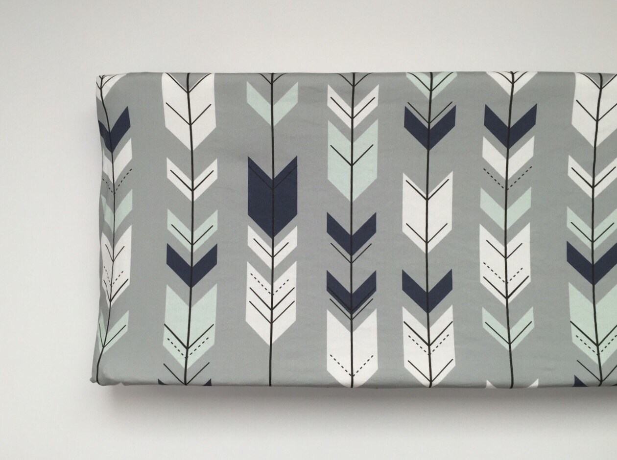 Changing Pad Cover Grey Navy White Arrows