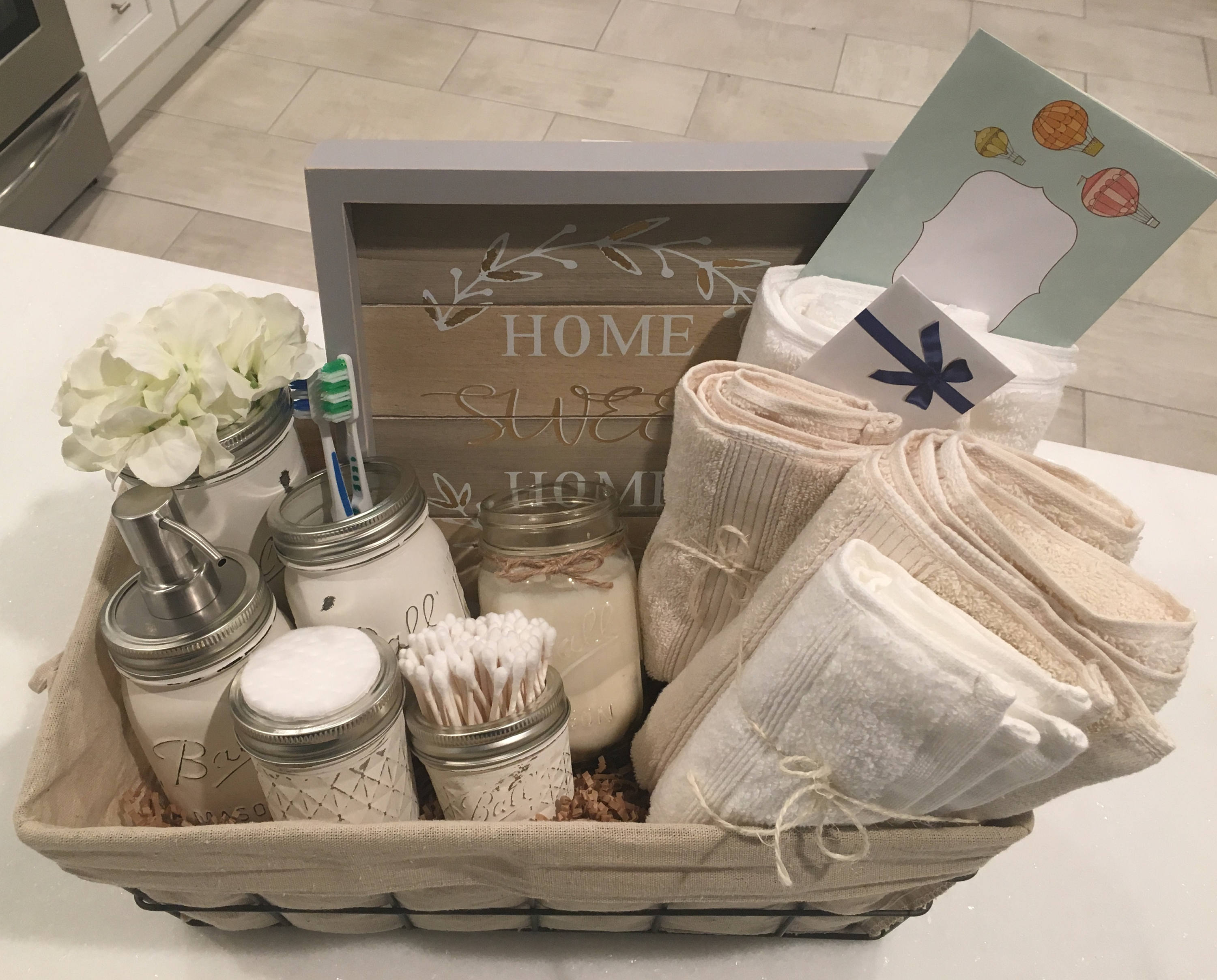 Closing Basket Housewarming Basket Wedding Gift Bathroom Each basket costs $125 and includes all listed below. All baskets include a blank card as well. Orders take approximately one week to assemble. Email me for any