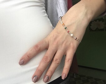 7 chakra bracelet gemstone tiny jewelry Dainty gift for sister Protection talisman Dainty bead bracelet harmony Gift for yoga lovers Rainbow