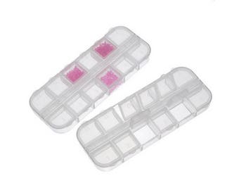 Aufbewahrungs-Box, Perlenbox, Clickbox, Fächer, 13cm x5cm , Perlen, basteln, 32070