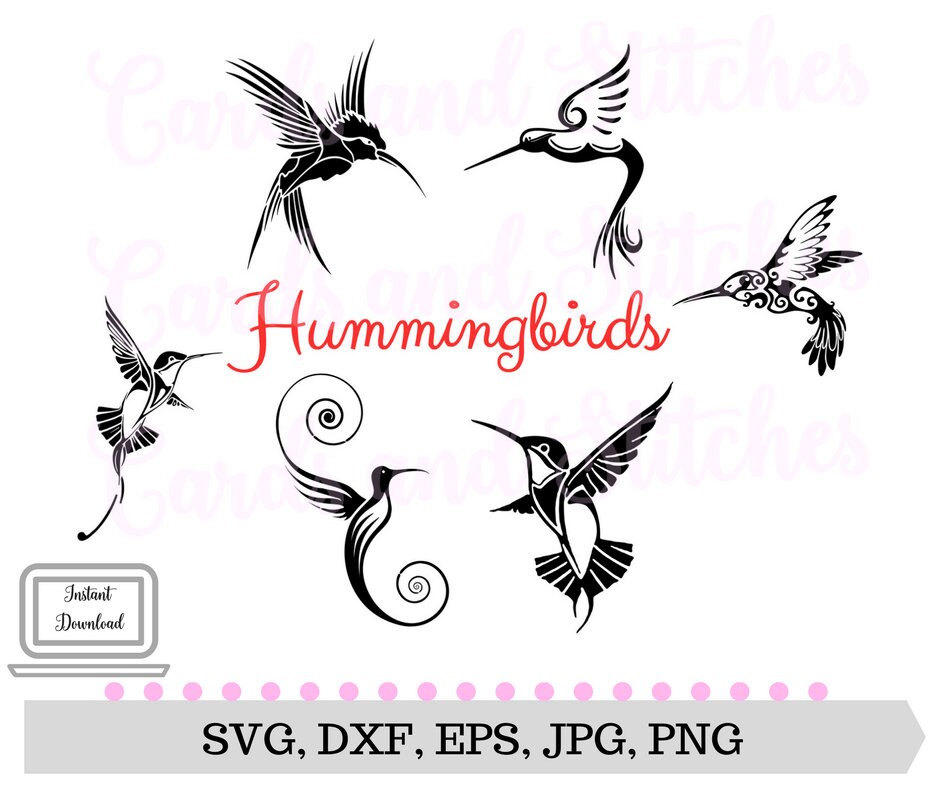 Hummingbirds SVG Birds SVG Digital Cutting File