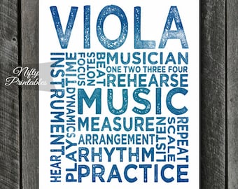 Viola Art - INSTANT DOWNLOAD Viola Print - Viola Player - Viola Poster - Viola Gifts - Music Gifts - Viola Wall Art - Viola Decor