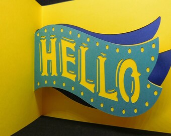 Sending you a big Hello pop up card