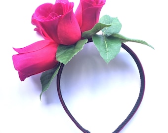Rose decorated headband / fascinator