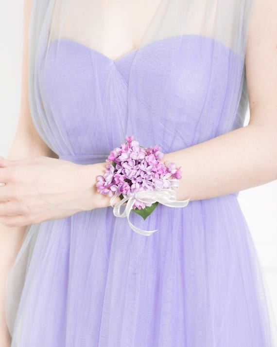 Wrist Corsage Lilac Corsage Purple Corsage Silk Flower
