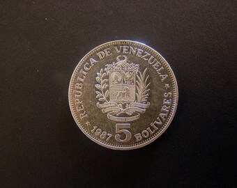 Venezuela, 5 Bolivares, 1987