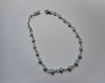 Aquamarine 925 sterling silver bracelet