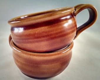 Gift Under 30, Pottery Soup Mug, Pottery Soup Bowl, Soup Bowl with Handle, Soup Mug, Soup Crock, Oversized Mug, Cappuccino, Ready To Ship