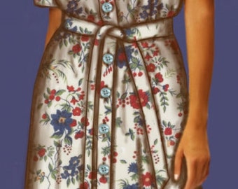 Chemise dress, 4 patterns for 4 different sizes