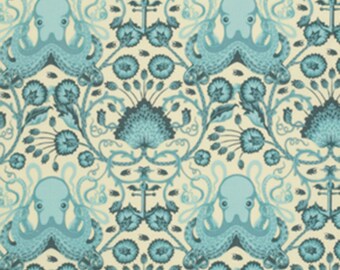 Free Spirit By Tula Pink Salt Water Aqua Octo Garden Fabric - 1 yard