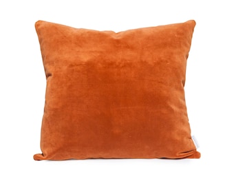 Copper velvet pillow, copper velvet cushion, copper pillow, rust velvet pillow, burnt orange pillow, rust pillow, burnt orange velvet pillow
