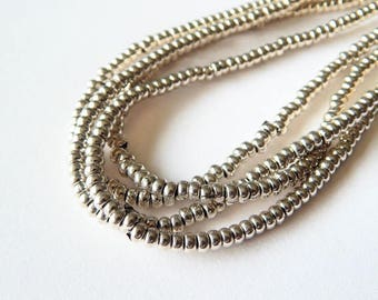 4mm Silver Rondelle Spacer beads