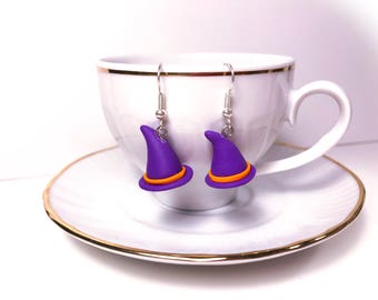 Witch hat Earrings//Halloween//gift for her//witch//original idea//theme party