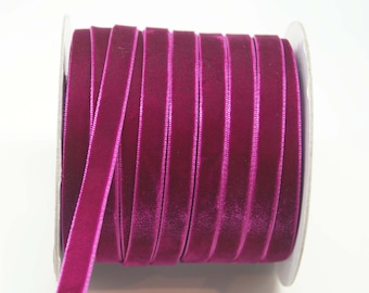 Velvet Woven Ribbon Trim -- 3/8 inches -- Plum Purple