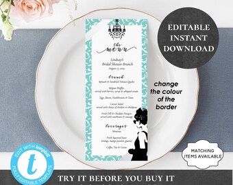 Breakfast at Tiffany's Invitation Printable Editable