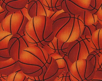 Packed Basketballs from Brother Sister Designs, by the half yard, 44" wide, 100%cotton, novelty fabric, basketball fabric, sports fabric