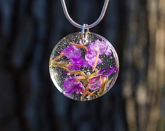 Flowers in Resin Pendant