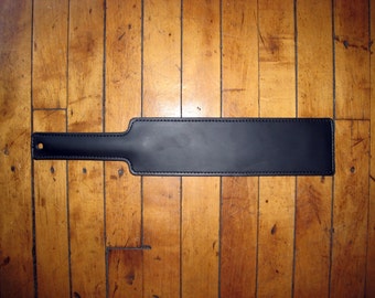 BDSM Leather Spanking Paddle Fraternity with Metal Handle Insert