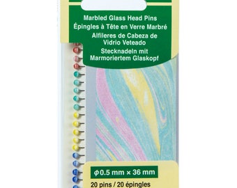 Marbled Glass Head Pins