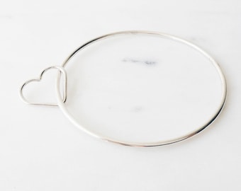 Baby Bracelet, bangle. Sterling Sliver Bangle Baby,Childs Bangle with heart.