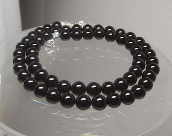 Black Necklace - Black Onyx Necklace - Beaded Necklaces - Gift for Her