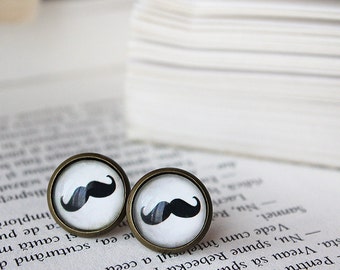 Moustache Stud Earrings - Moustache Earrings - Mustaches Earrings - Hipster Earrings