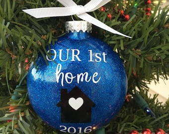 First Home Ornament, Our First Home, Christmas Ornament, Personalized, Custom Ornament, Housewarming Gift, New Home, First house, 1st Home,