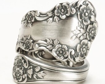 Buttercup Flower Ring, Sterling Silver Spoon Ring, Chunky Flower Ring, Antique Gorham Buttercup, Gift for Her, Ring Size 7 8 9 10 11 (5814)