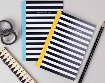 Prayer Journal and Sermon Notes Notebooks | A6 notebook with Plain Pages