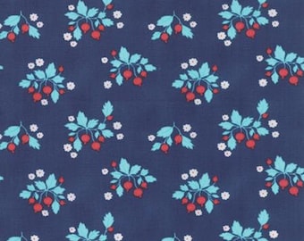 1/2 Yard GOOSEBERRY by Lella Boutique for Moda Fabrics Floral Patch Midnight