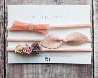 Baby pink bows, baby/girl hair bow, flower headband, newborn headband, nylon headband, flower hair band