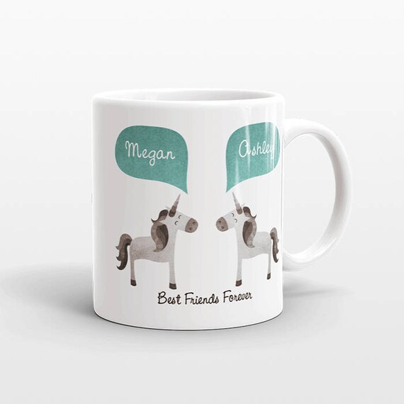 Best Friend Gift, Unicorn Mug, Personalized Best Friend Mug, Animal Best Friend Coffee Mug, Unique Friendship Gift Best Friend Birthday Gift