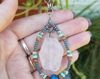 Awesome Rose Quartz Statement Necklace