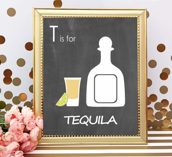 Tequila Wall Art Tequila Gifts For Her Chalkboard Kitchen
