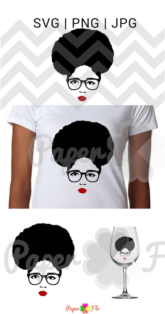 Download Afro glasses SVG black woman face SVG Black Girl SVG natural