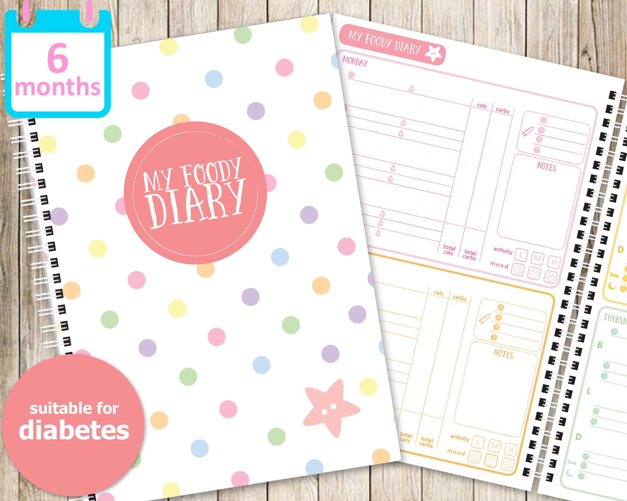 My Foody Diary Diabetes Food Diary 6 months