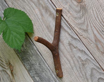 8" Wooden Branch Wall Hook, Tree Branch Hook, Wood Wall Hook, Hooks, Fixtures, Wall Peg, Coat rack, Home Organization, Rustic Home decor