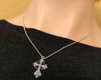 Cross Necklace II: silver gothic