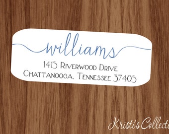 Family Return Address Labels Stickers - Custom Personalized Family Return Address Shipping Label - Calligraphy Labels