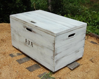 toy box wooden white