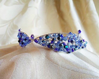 The 'Blue Butterfly' Crystal and freshwater pearl tiara/choker