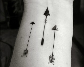 Arrow tattoos set of 6 temporary tattoos fake tattoos