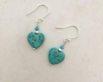 Sterling Silver Turquoise Sweetheart Earrings